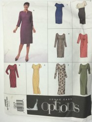 2688 EZ VOGUE EMPIRE STRAIGHT DRESS LENGTHS PATTERN 8-12,14-18 choice